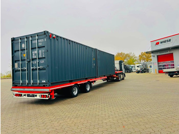 Low loader semi-trailer 2-Achs Stufensattel Tele Zwangslenkung Kran: picture 5