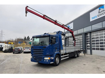 Crane truck, Dropside/ Flatbed truck Scania G450 6x2 Hiab 122-4: picture 5