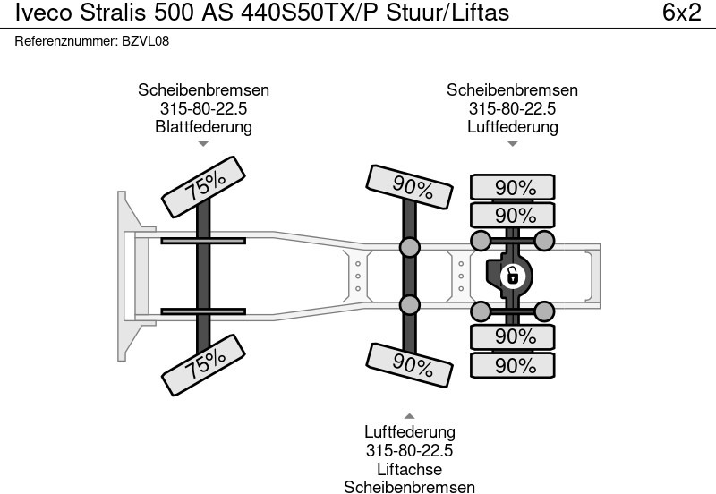 Tractor unit Iveco Stralis 500 AS 440S50TX/P Stuur/Liftas: picture 18