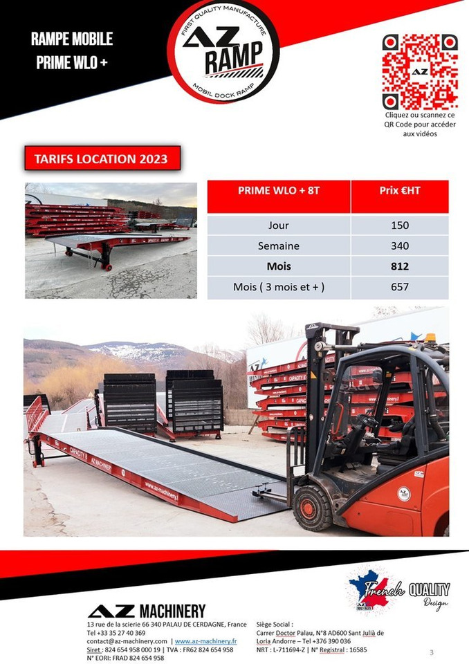 Loading ramp **RENTAL** AZ RAMP-PRIME PRIME WLO + 8 .  Industrial Mobil Loading Ramp: picture 9