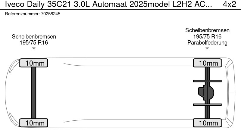 Panel van Iveco Daily 35C21 3.0L Automaat 2025model L2H2 ACC Camera Parkeersensoren LED CarPlay Dubbellucht L2 12m3 Airco: picture 17