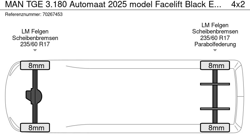 Panel van MAN TGE 3.180 Automaat 2025 model Facelift Black Edition L3H3 ACC Trekhaak L2H2 11m3 Airco Trekhaak: picture 20