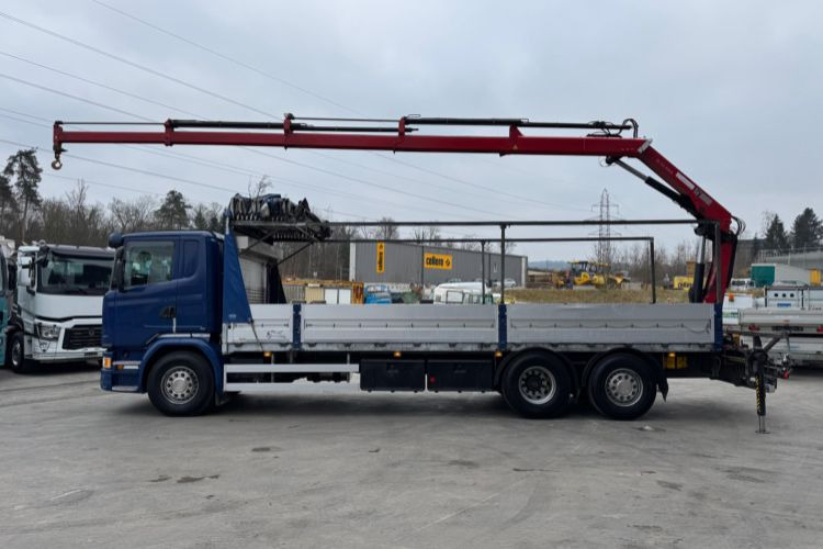 Crane truck, Dropside/ Flatbed truck Scania G450 6x2 Hiab 122-4: picture 7