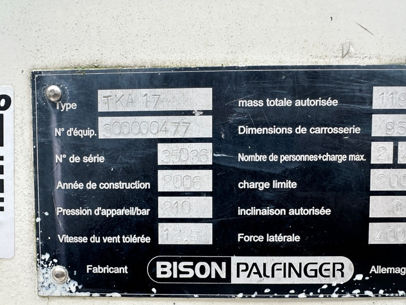 Truck mounted aerial platform BISON Palfinger TKA 17: picture 11